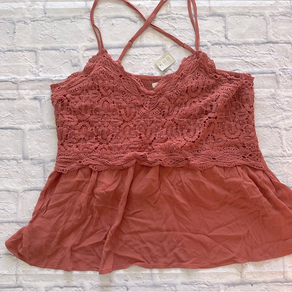 Maurices Tops - Maurice’s Burnt Orange Crochet Knit Tank XL | NWT Strappy Adjustable